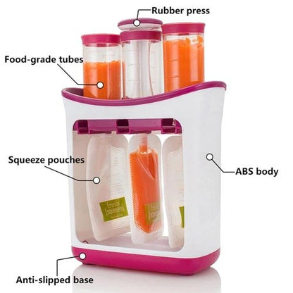 Food Squeezer Station - Food Maker for Infant Baby with Storage Bags