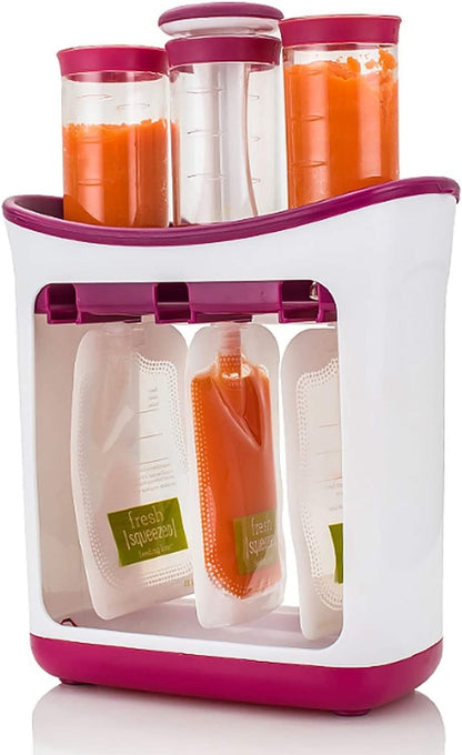 Food Squeezer Station - Food Maker for Infant Baby with Storage Bags