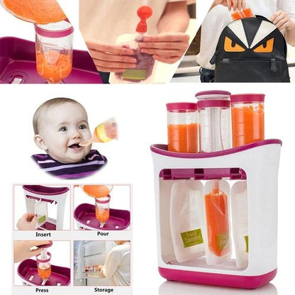 Food Squeezer Station - Food Maker for Infant Baby with Storage Bags