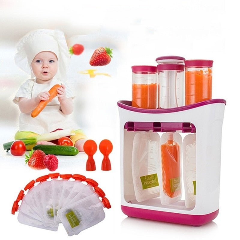 Food Squeezer Station - Food Maker for Infant Baby with Storage Bags