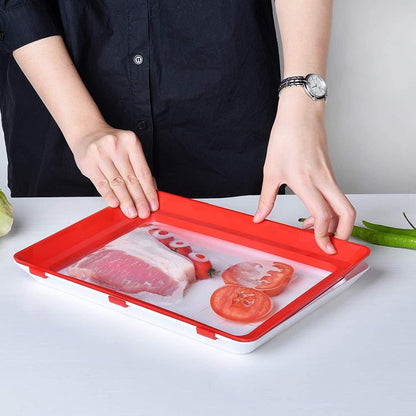 Food Preservation Tray - Stackable, Reusable Food Tray with Plastic Lid