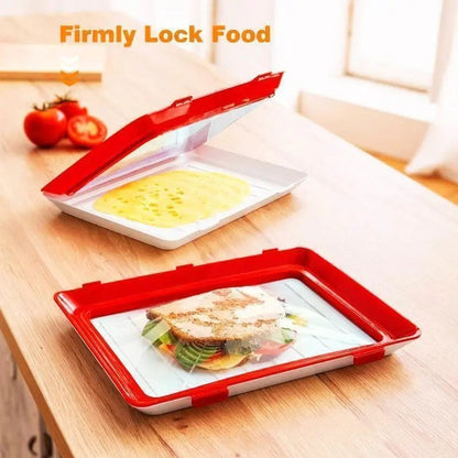 Food Preservation Tray - Stackable, Reusable Food Tray with Plastic Lid