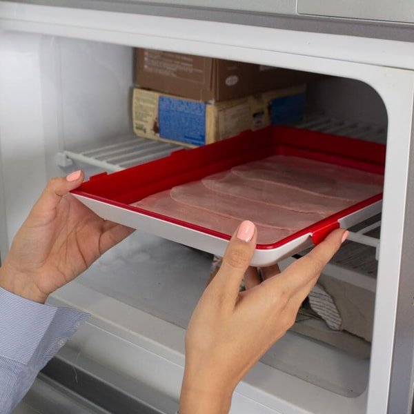 Food Preservation Tray - Stackable, Reusable Food Tray with Plastic Lid