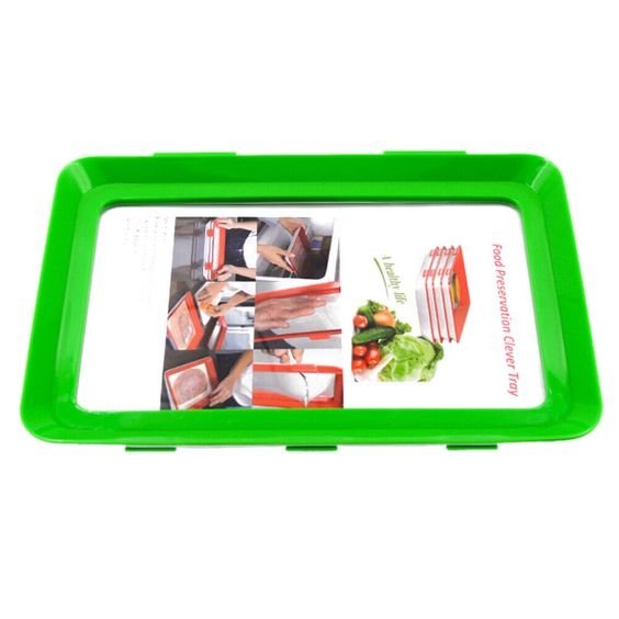 Food Preservation Tray - Stackable, Reusable Food Tray with Plastic Lid