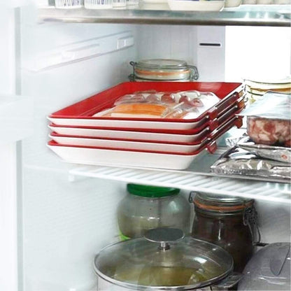 Food Preservation Tray - Stackable, Reusable Food Tray with Plastic Lid