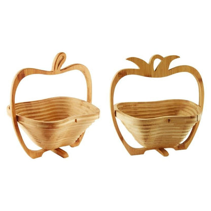 Bamboo Folding Fruit Basket & Cutting Board – Collapsible Vegetable Tray Doubles as Chopping Block & Space-Saving Food Storage Solution