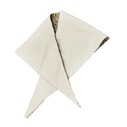 PU Leather and Leopard Bandana Headscarf – Handmade Hairscarf for Bold Style, Festival Wear & Artistic Statement Accessory