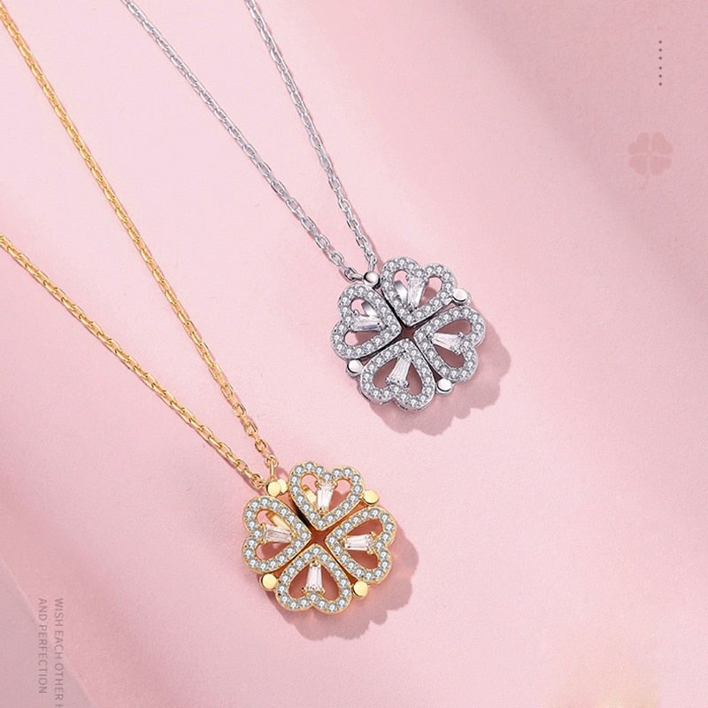 Four-Leaf Heart-shaped Necklace