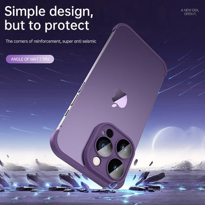 Frameless Bumper with Glass Lens Protector -  Shockproof Phone Cover On iPhone 11 and 14 Series
