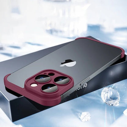 Frameless Bumper with Glass Lens Protector -  Shockproof Phone Cover On iPhone 11 and 14 Series