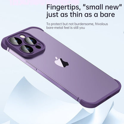 Frameless Bumper with Glass Lens Protector -  Shockproof Phone Cover On iPhone 11 and 14 Series