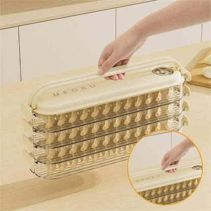 Fridge Storage Boxes With Lids - Stackable Transparent Dumpling Storage Box