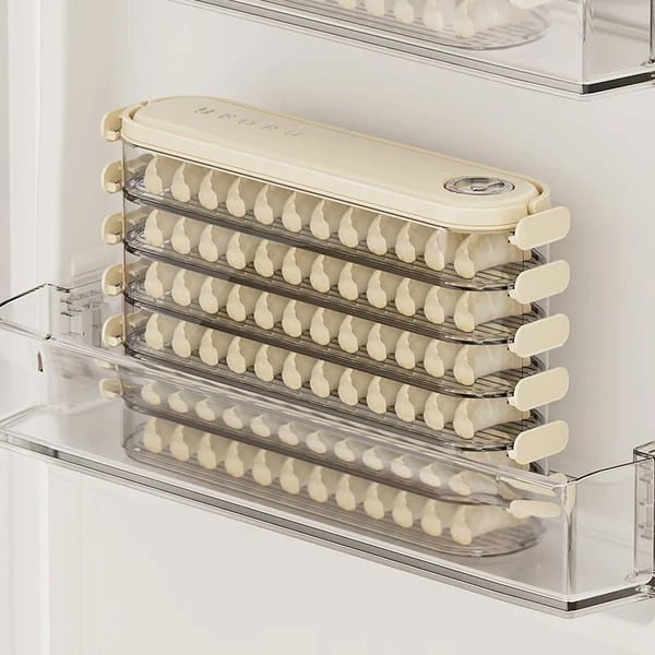 Fridge Storage Boxes With Lids - Stackable Transparent Dumpling Storage Box