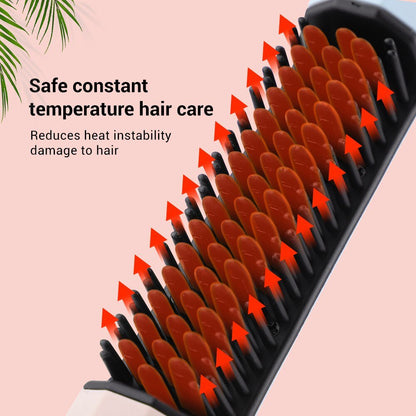 Frizz Wand - 2 in 1 Wireless 30s Anti-Scald Curler & Straightener Comb For Women