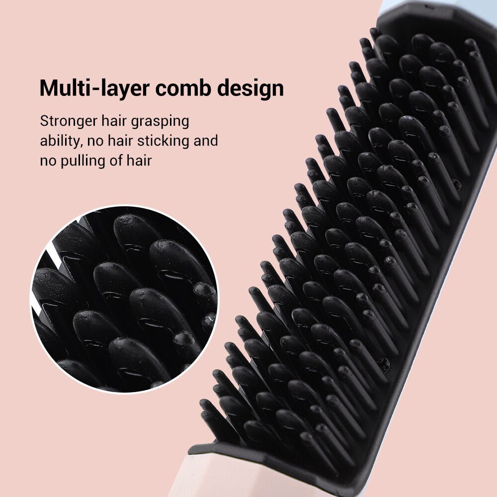Frizz Wand - 2 in 1 Wireless 30s Anti-Scald Curler & Straightener Comb For Women