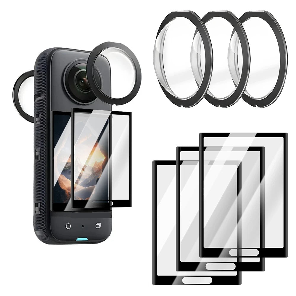 Tempered Glass Screen Protector for Insta360 X3 – Full HD Clear Coverage, Scratch-Resistant Lens Film for Long-Lasting Camera Protection