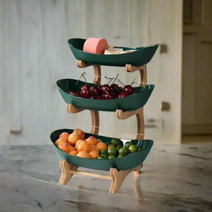 Fruit & Snack Layer Serving Tray – Stylish Wood Holder for Candy, Treats, and Party Displays – Perfect Kitchen Organizer