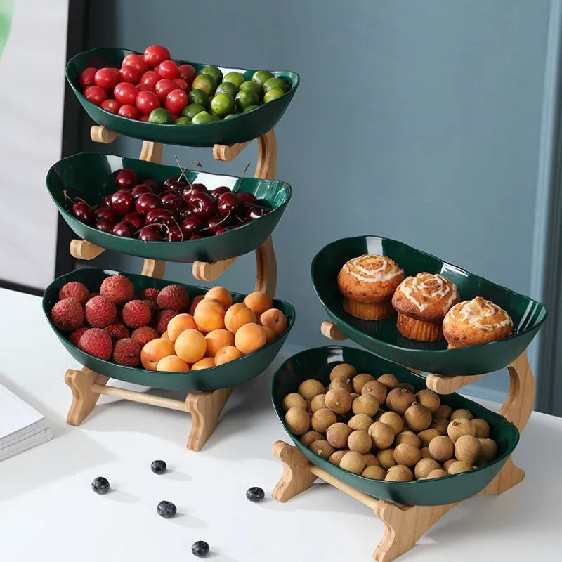 Fruit & Snack Layer Serving Tray – Stylish Wood Holder for Candy, Treats, and Party Displays – Perfect Kitchen Organizer