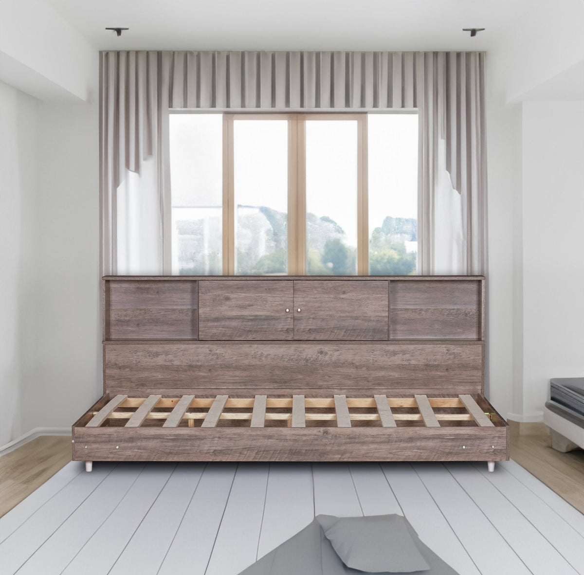 Full Size Daybed Frame with Bookcase Storage