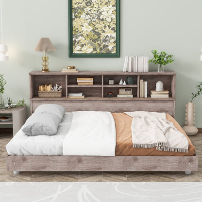 Full Size Daybed Frame with Bookcase Storage