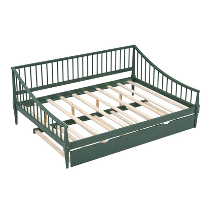 Full Size Daybed with Support Legs and Trundle