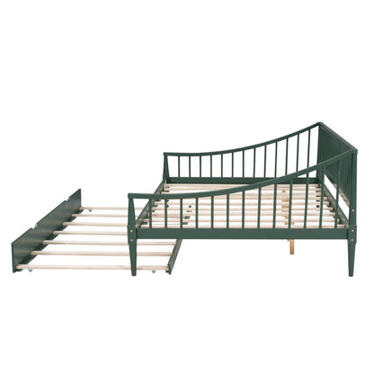 Full Size Daybed with Support Legs and Trundle