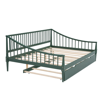 Full Size Daybed with Support Legs and Trundle