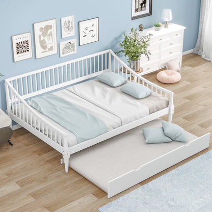 Full Size Daybed with Support Legs and Trundle