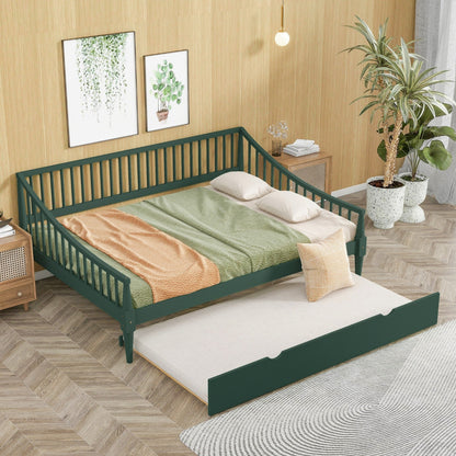 Full Size Daybed with Support Legs and Trundle