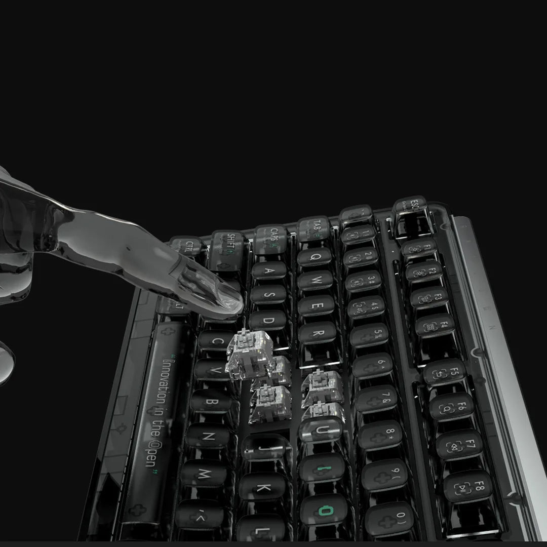 Fully Customizable RGB Aesthetic Mechanical Keyboard - Transparent Black Crystal Design