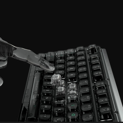 Fully Customizable RGB Aesthetic Mechanical Keyboard - Transparent Black Crystal Design