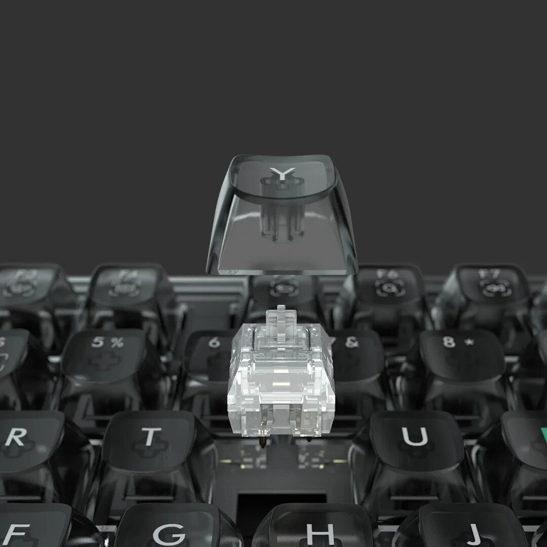 Fully Customizable RGB Aesthetic Mechanical Keyboard - Transparent Black Crystal Design