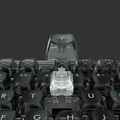 Fully Customizable RGB Aesthetic Mechanical Keyboard - Transparent Black Crystal Design