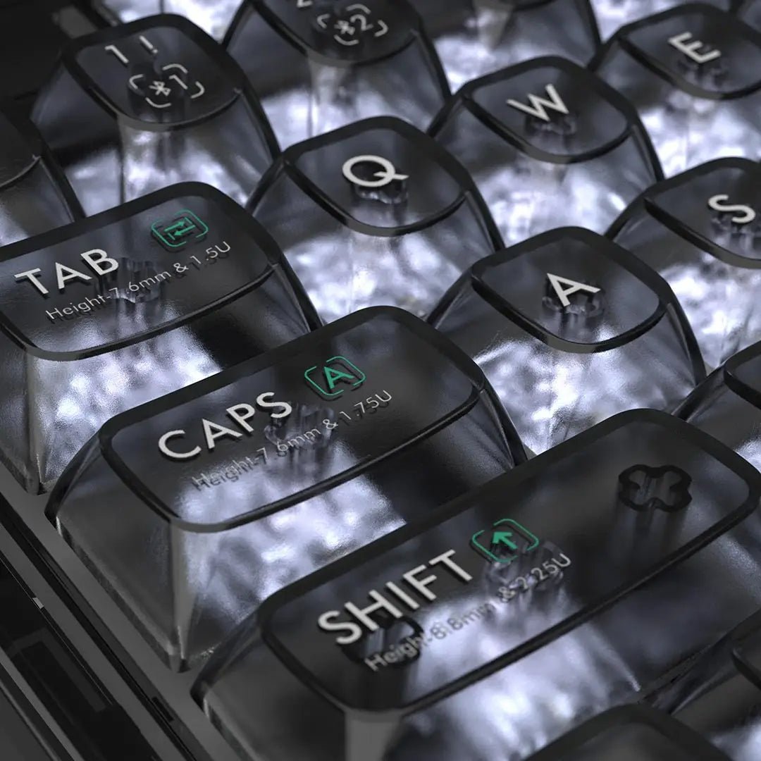 Fully Customizable RGB Aesthetic Mechanical Keyboard - Transparent Black Crystal Design