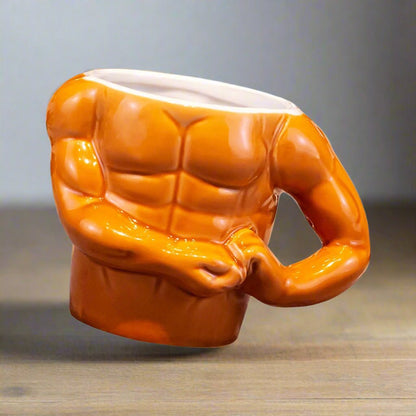 Funny Bold Muscle Ceramic Coffee Mug – Fun & Creative Gift for Adults, Perfect for Milk, Tea, Juice, or Home Décor