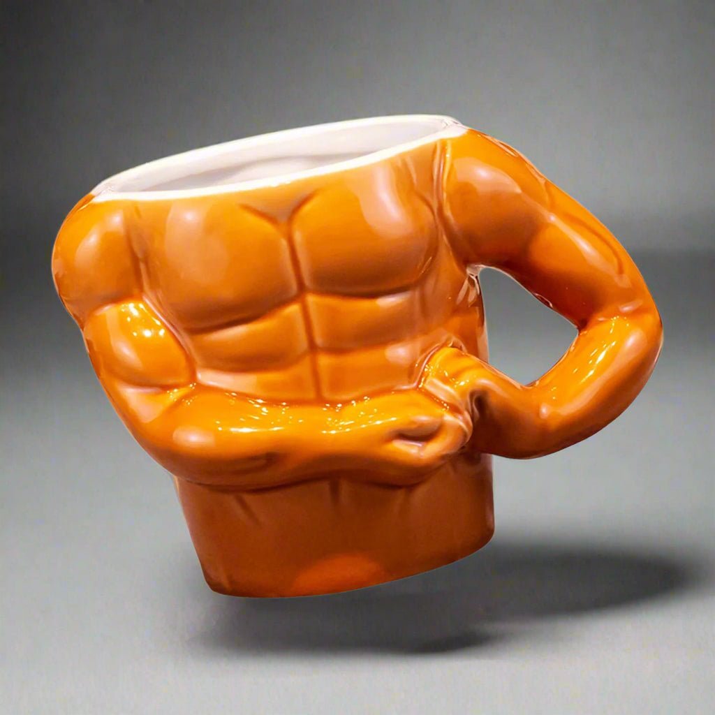 Funny Bold Muscle Ceramic Coffee Mug – Fun & Creative Gift for Adults, Perfect for Milk, Tea, Juice, or Home Décor