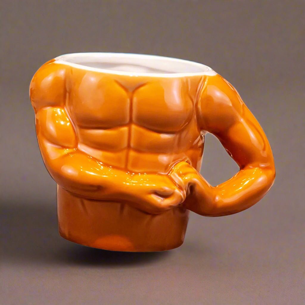 Funny Bold Muscle Ceramic Coffee Mug – Fun & Creative Gift for Adults, Perfect for Milk, Tea, Juice, or Home Décor