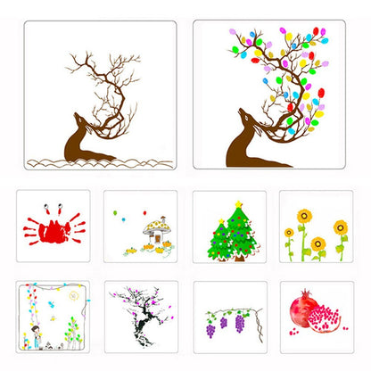 Funny Finger Painting Kit - 6/12 Colors Kids Washable Paint Set, Non Toxic and Safe Ink Pads