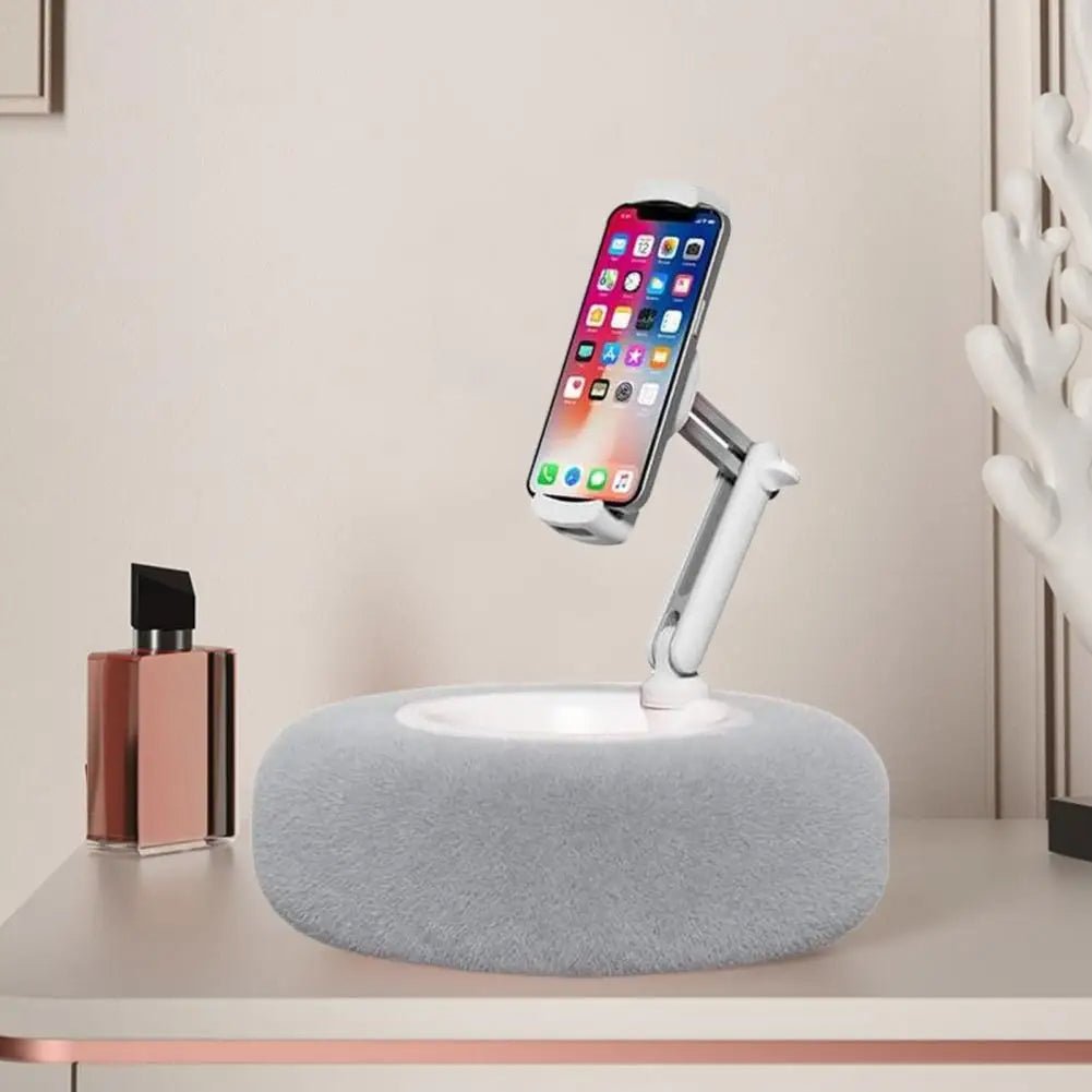 Fuzzy Tablet & Phone Pillow Stand – Multi-Angle Phone Holder for Bed, Car, and Couch