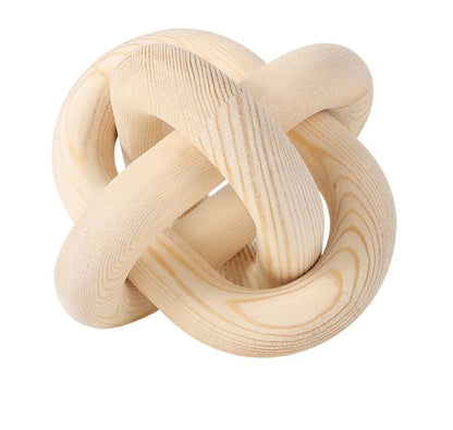 Wood Chain Farmhouse Décor – Natural Boho Knot Sculpture for Coffee Tables, Desks & Mantels – Stylish Rustic Home Ornament Accent