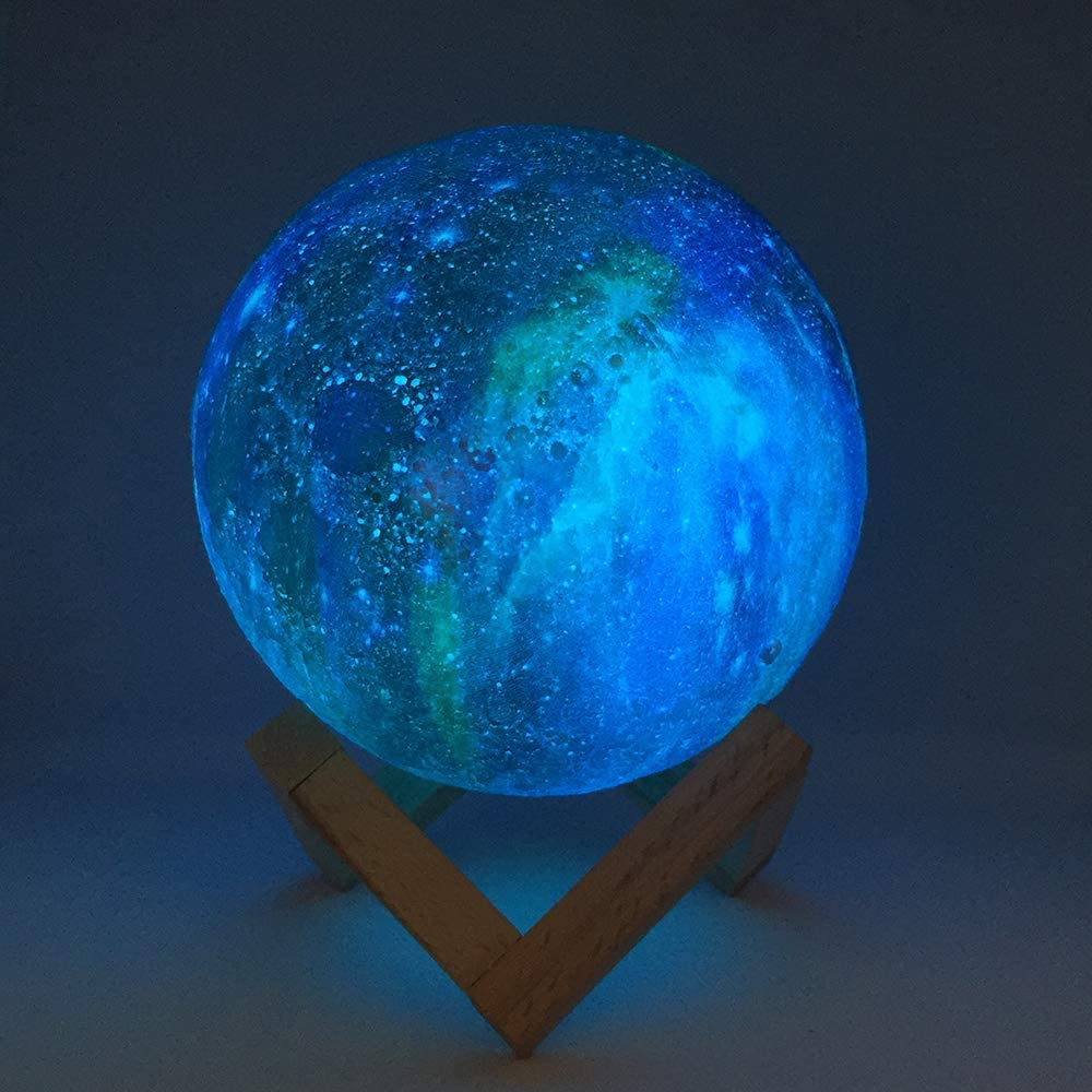 Galaxy Moon Lamp Night Light with 16 LED Colors, Touch, Remote Control