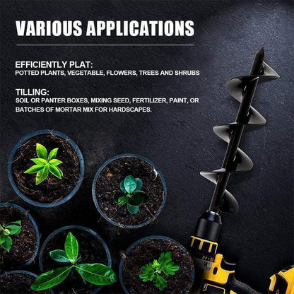 Garden Auger Spiral Drill Bit - Auger Drill Bit for Planting