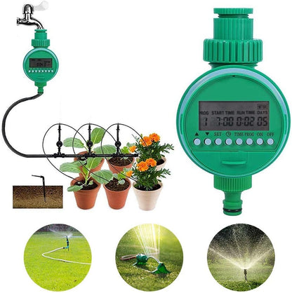 Garden Water Timer - Electric Irrigation Timer LCD Display Electronic Valve Controller