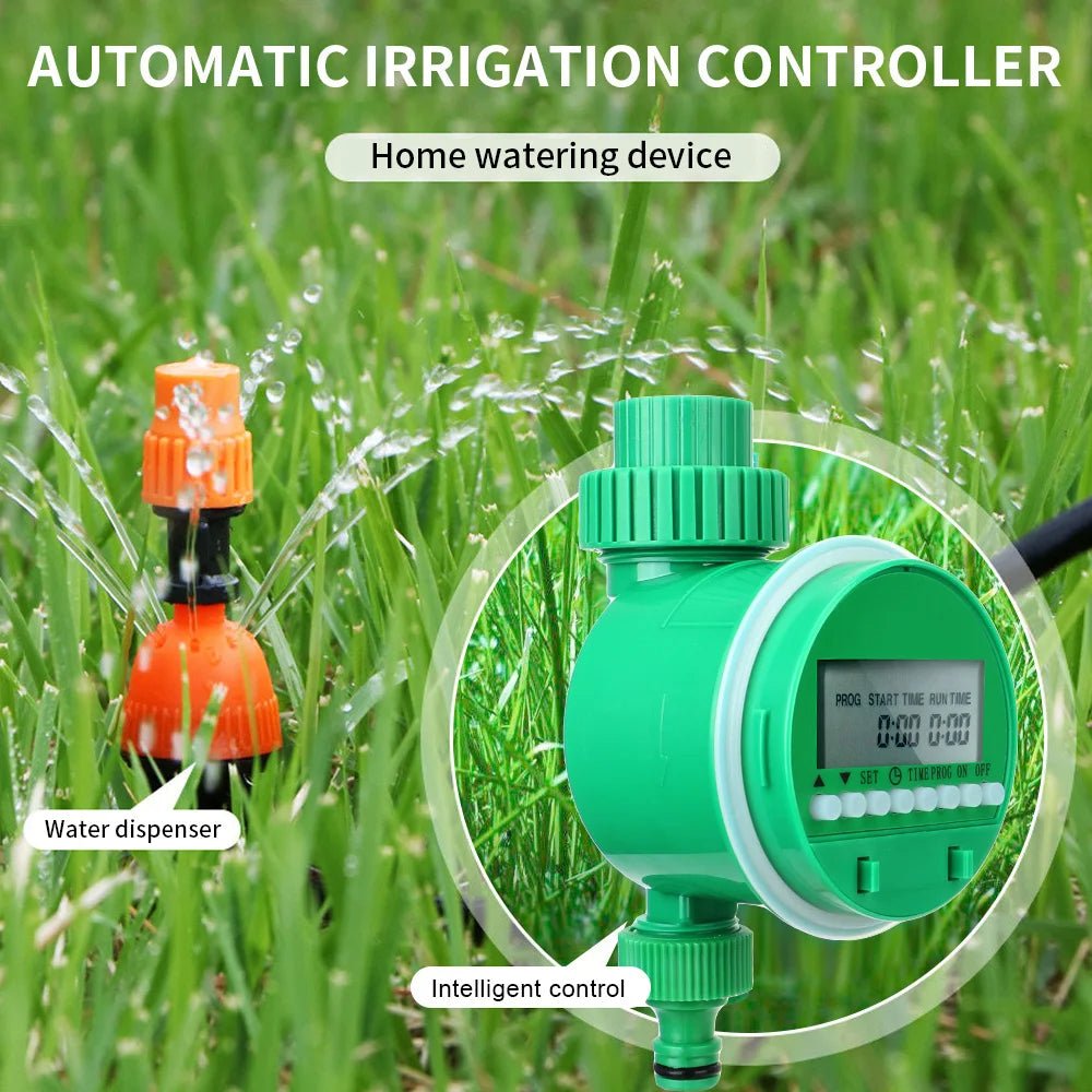 Garden Water Timer - Electric Irrigation Timer LCD Display Electronic Valve Controller