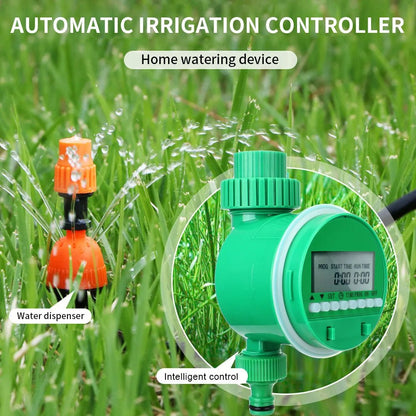 Garden Water Timer - Electric Irrigation Timer LCD Display Electronic Valve Controller