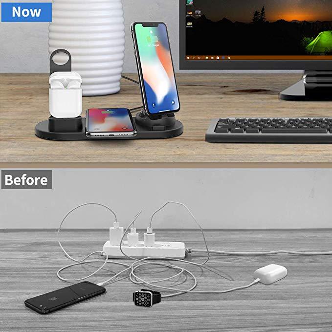 Fast-Charging Station - 4-in-1 Charging Dock for Mobile Phones and Gadgets