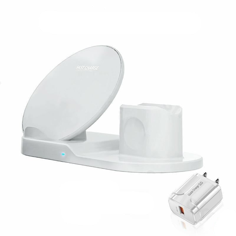 Fast Wireless Charger Dock Stand - 3 in 1  Multi-Function Charging Station