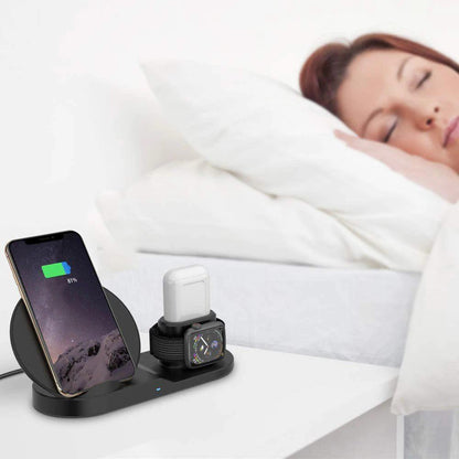 Fast Wireless Charger Dock Stand - 3 in 1  Multi-Function Charging Station