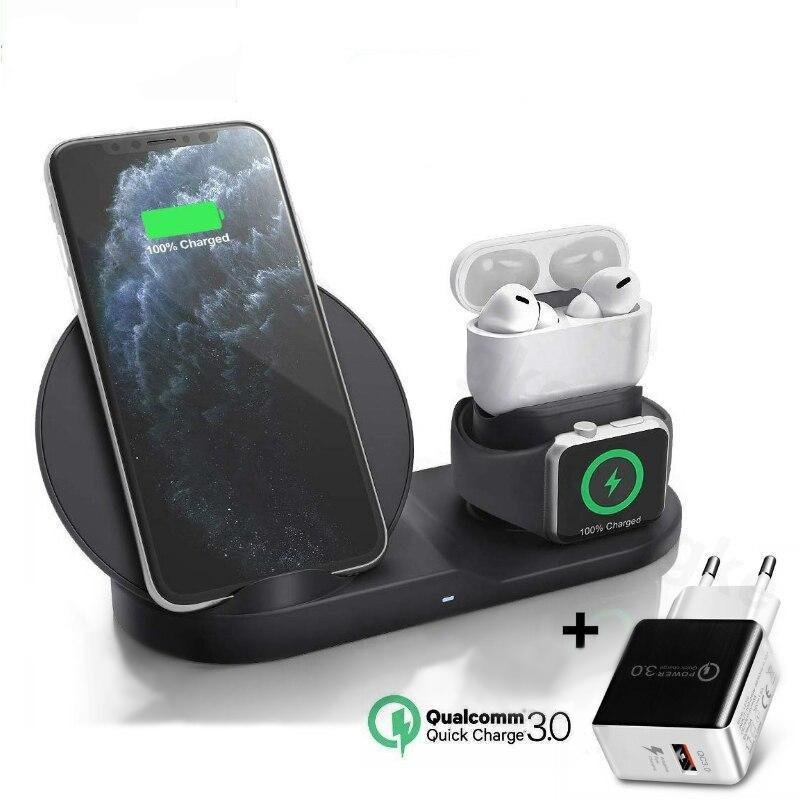 Fast Wireless Charger Dock Stand - 3 in 1  Multi-Function Charging Station