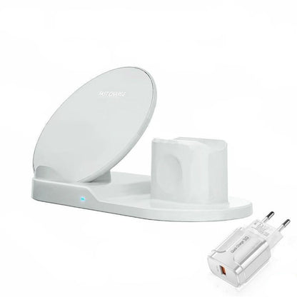 Fast Wireless Charger Dock Stand - 3 in 1  Multi-Function Charging Station